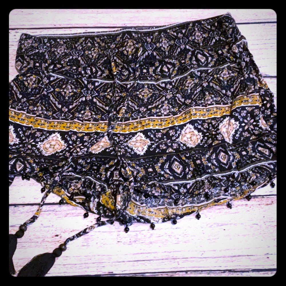 Forever 21 slinky shorts beaded tassel